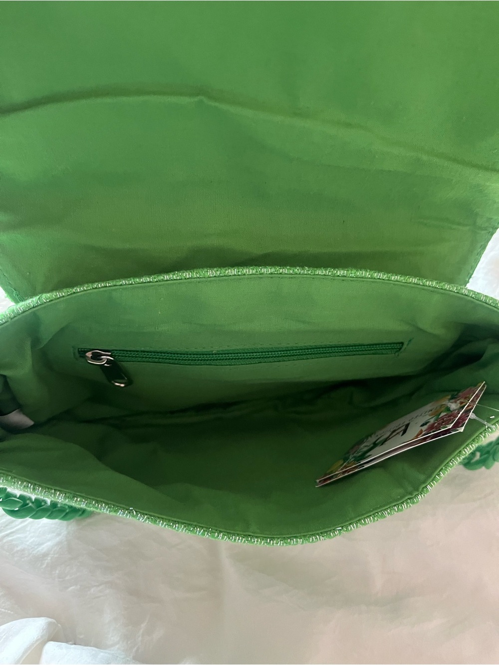 Viral Green Beaded Lime Shoulder Bag - Picture 2 of 3